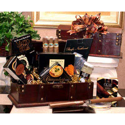 Elegant Gift Baskets Online Gentleman's Cigar Gift Chest, Elegant Gift Baskets Online