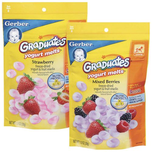 Gerber Gerber Graduates Yogurt Melts, Freeze-Dried Yogurt & Fruit Snacks, 4 Pack x 1 oz