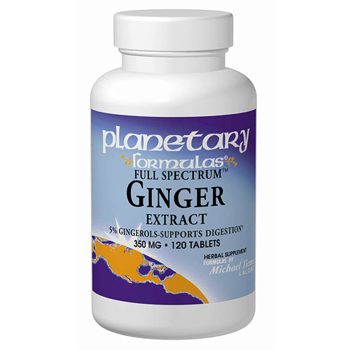 Planetary Herbals Ginger Extract 350mg Full Spectrum 60 tabs, Planetary Herbals