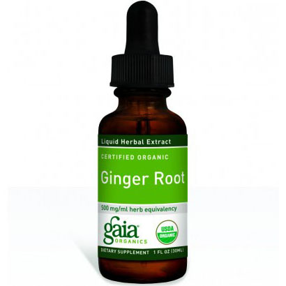 Gaia Herbs Ginger Root Liquid, Certified Organic, 4 oz, Gaia Herbs
