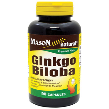 Mason Natural Gingko Biloba 500 mg, 90 Capsules, Mason Natural