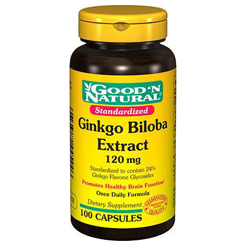 Good 'N Natural Ginkgo Biloba 120 mg Standardized, 100 Capsules, Good 'N Natural