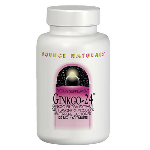 Source Naturals Ginkgo-24 Ginkgo Biloba Extract 120mg 60 tabs from Source Naturals