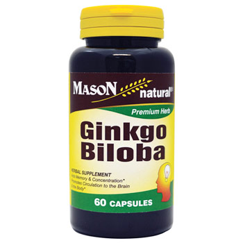Mason Natural Ginkgo Biloba 500 mg, 60 Capsules, Mason Natural