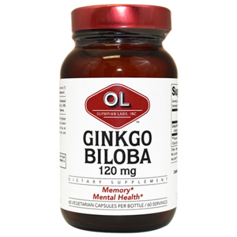 Olympian Labs Ginkgo Biloba Extract 120 mg, 60 Veggie Capsules, Olympian Labs