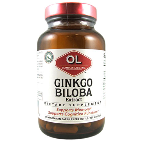 Olympian Labs Ginkgo Biloba Extract 60 mg, 120 Veggie Capsules, Olympian Labs