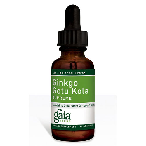 Gaia Herbs Ginkgo Gotu Kola Supreme Liquid, 4 oz, Gaia Herbs