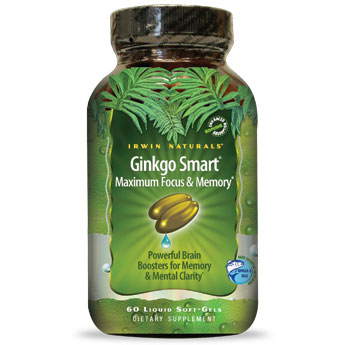Irwin Naturals Ginkgo Smart, Maximum Focus & Memory, 120 Liquid Softgels, Irwin Naturals