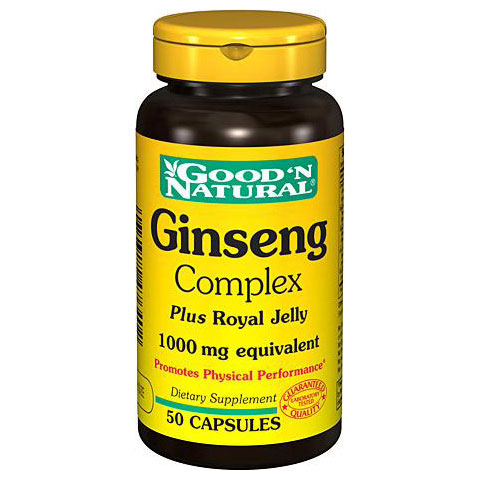 Good 'N Natural Ginseng Complex Plus Royal Jelly 1000 mg, 50 Capsules, Good 'N Natural