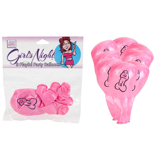 California Exotic Novelties Girl's Night Playful Party Balloons, Pink, 8 pc, California Exotic Novelties