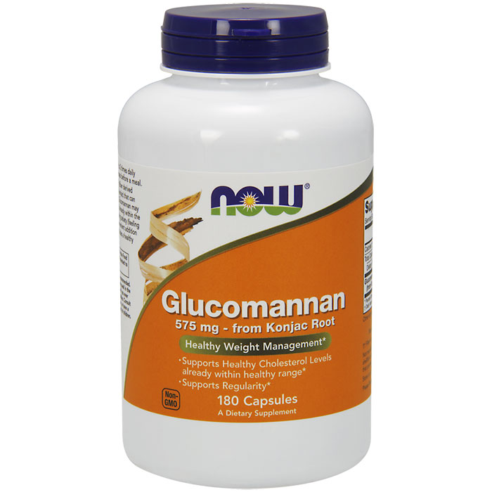 NOW Foods Glucomannan 575 mg, 180 Capsules, NOW Foods