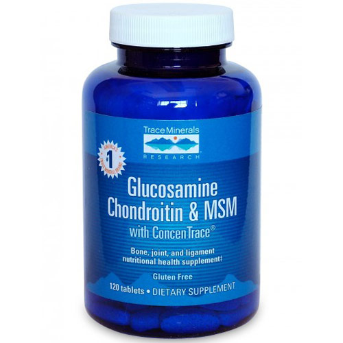 Trace Minerals Research Glucosamine, Chondroitin & MSM, 120 Tablets, Trace Minerals Research