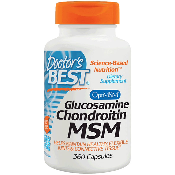 Doctor's Best Glucosamine Chondroitin MSM, Value Size, 360 Capsules, Doctor's Best