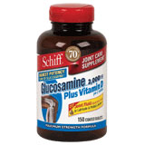 Schiff Glucosamine 1000 mg Plus Vitamin D, 150 Tablets, Schiff