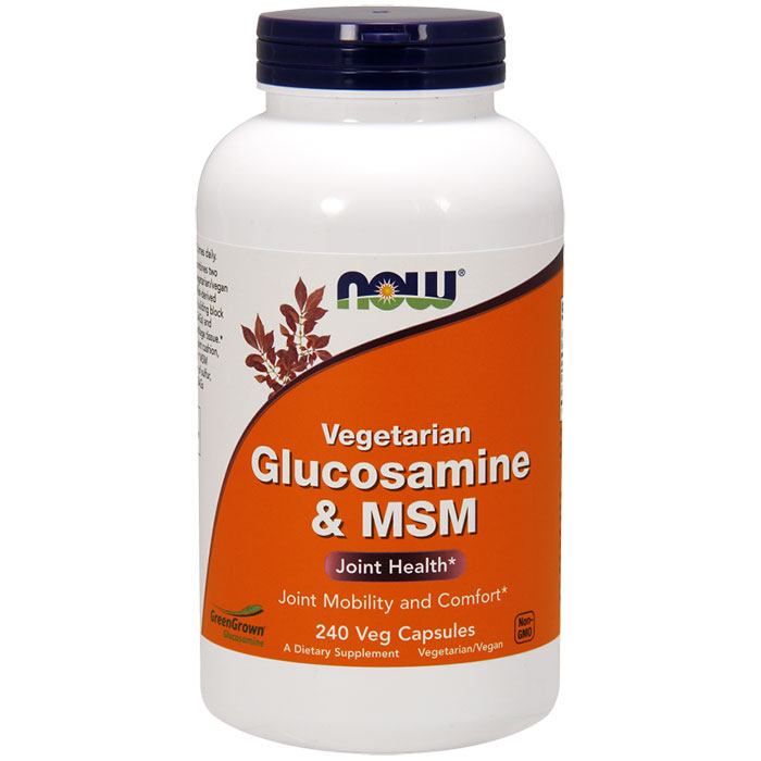 NOW Foods Glucosamine & MSM 500/500 Vegetarian, 240 Vcaps, NOW Foods