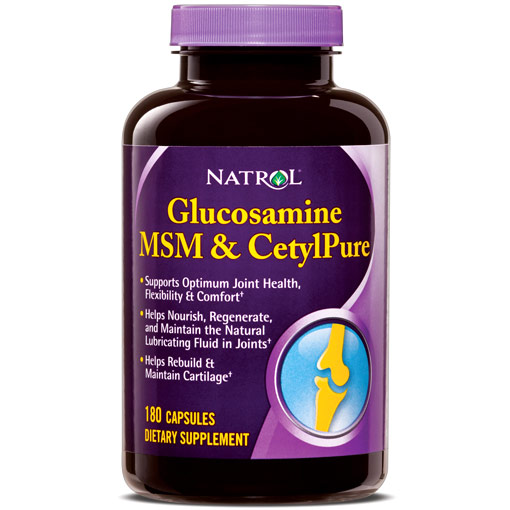 Natrol Glucosamine MSM & CetylPure CM, 180 Capsules, Natrol