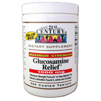 21st Century HealthCare Glucosamine Relief 1000 mg 400 Tablets, 21st Century Health Care