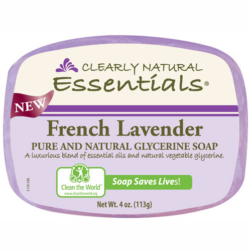 Clearly Natural Glycerine Bar Soap, French Lavender, 4 oz, Clearly Natural