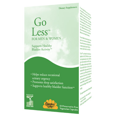 Country Life Go Less, Supports Healthy Bladder Activity, 60 Vegetarian Capsules, Country Life