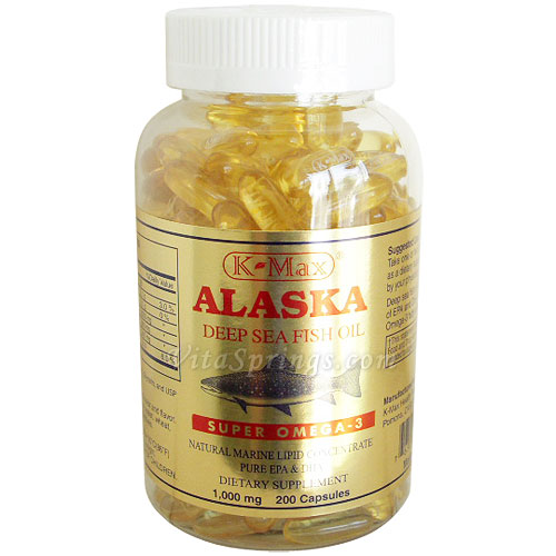 K-Max Alaska Deep Sea Fish Oil 1000 mg Super Omega-3, 200 Softgels, K-Max