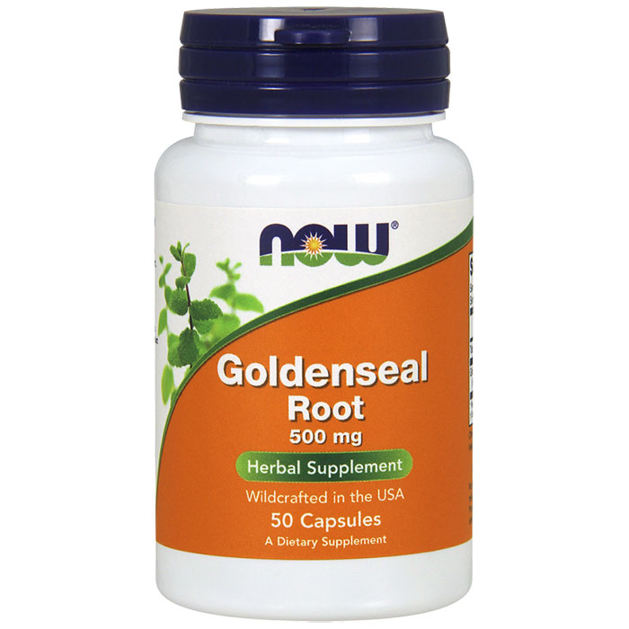 NOW Foods Goldenseal Root 500 mg, 50 Capsules, NOW Foods