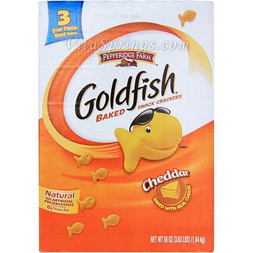Pepperidge Farm Goldfish Baked Snack Crackers - Cheddar, Value Pack, 1.64 kg (3 Stay Fresh Bags)