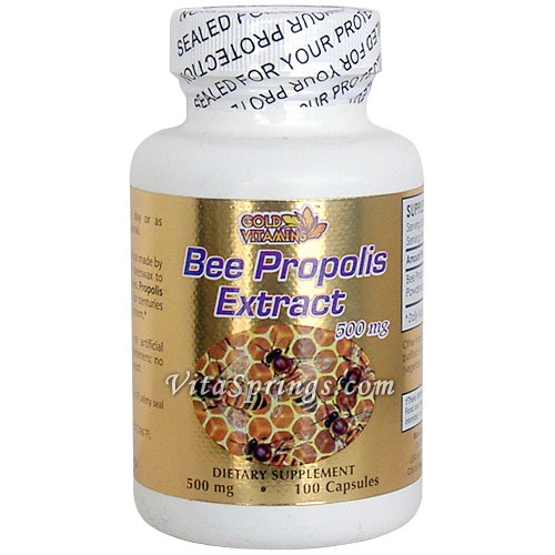 GoldVitamins GoldVitamins Bee Propolis Extract 500 mg, 100 Capsules