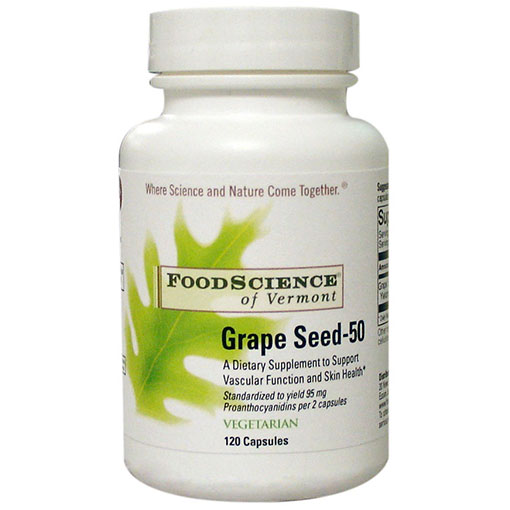 FoodScience Of Vermont Grape Seed Extract 50 mg, 120 Capsules, FoodScience Of Vermont