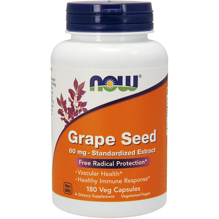 NOW Foods Grape Seed Antioxidant 60 mg, 180 Vcaps, NOW Foods
