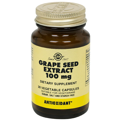 Solgar Grape Seed Extract 100 mg, 30 Vegetable Capsules, Solgar