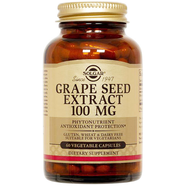 Solgar Grape Seed Extract 100 mg, 60 Vegetable Capsules, Solgar