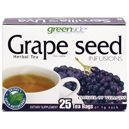 Greenside Functional Foods Grape Seed Infusions Herbal Tea, 25 Bags, Greenside Functional Foods