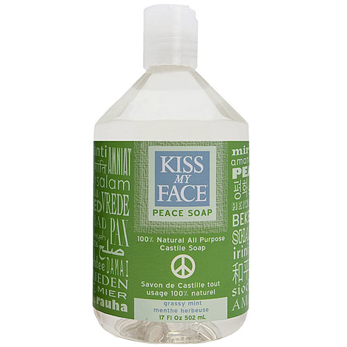 Kiss My Face Peace Soap, Grassy Mint Liquid Castile Soap, 17 oz, Kiss My Face