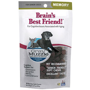 Ark Naturals Gray Muzzle Brain's Best Friend! Senior Dog Memory Support, 90 Chews, Ark Naturals
