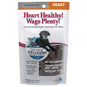 Ark Naturals Gray Muzzle Heart Healthy! Wags Plenty! Senior Dog Heart Support, 60 Chews, Ark Naturals