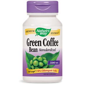 Nature's Way Green Coffee Bean Standardized 500 mg, 60 Vcaps, Nature's Way