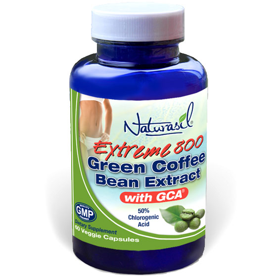 Naturasil Extreme 800 Green Coffee Bean Extract with GCA, 60 Veggie Capsules, Naturasil