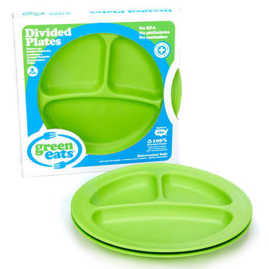 Green Toys Inc. Green Eats Divided Plates, Green, 2 Pack, Green Toys Inc.