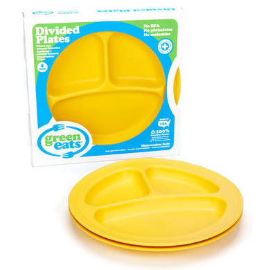 Green Toys Inc. Green Eats Divided Plates, Yellow, 2 Pack, Green Toys Inc.