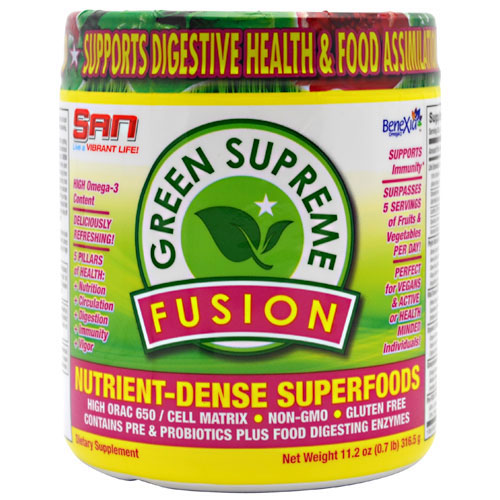 SAN Nutrition Green Supreme Fusion, Superfoods Powder, 11.2 oz, SAN Nutrition