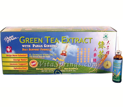 Prince of Peace Green Tea Extract with Panax Ginseng 30x10cc, Prince of Peace