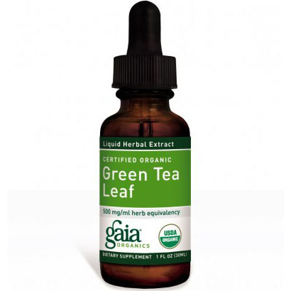 Gaia Herbs Green Tea Leaf Liquid, Certified Organic, 1 oz, Gaia Herbs