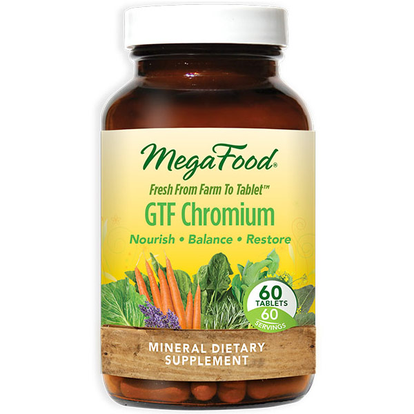 MegaFood DailyFoods GTF Chromium 100 mcg, Whole Food, 60 Tablets, MegaFood
