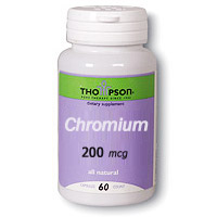 Thompson Nutritional GTF Chromium 200mcg 60 tabs, Thompson Nutritional Products