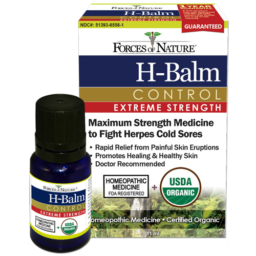 Forces of Nature H-Balm Control Extreme Strength, H Balm for Herpes, 11 ml, Forces of Nature