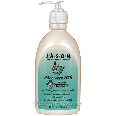 Jason Natural Hand & Body Lotion 70% Aloe Vera Gel 16 oz, Jason Natural
