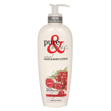 Pure & Basic Natural Hand & Body Lotion, Cherry Almond, 12 oz, Pure & Basic