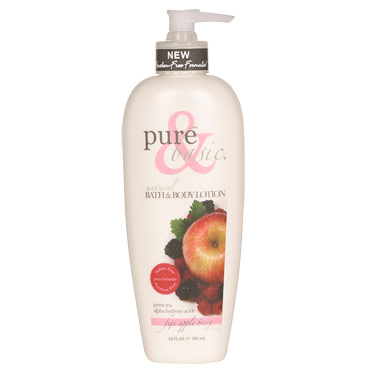 Pure & Basic Natural Hand & Body Lotion, Fuji Apple Berry, 12 oz, Pure & Basic