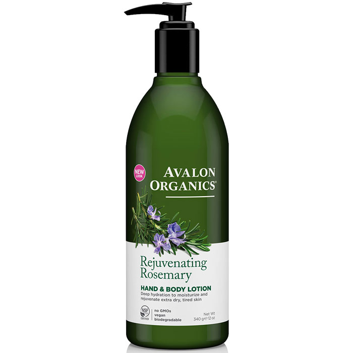 Avalon Organic Botanicals Hand & Body Lotion Organic Rosemary 12 oz, Avalon Organics