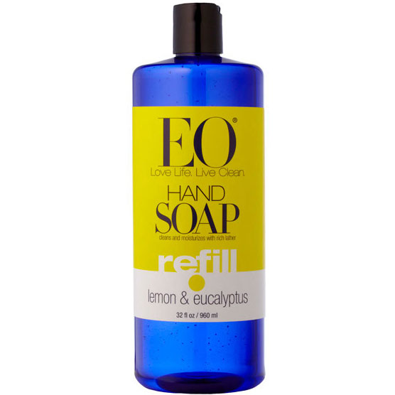 EO Products Liquid Hand Soap Lemon & Eucalyptus Refill, 32 oz, EO Products